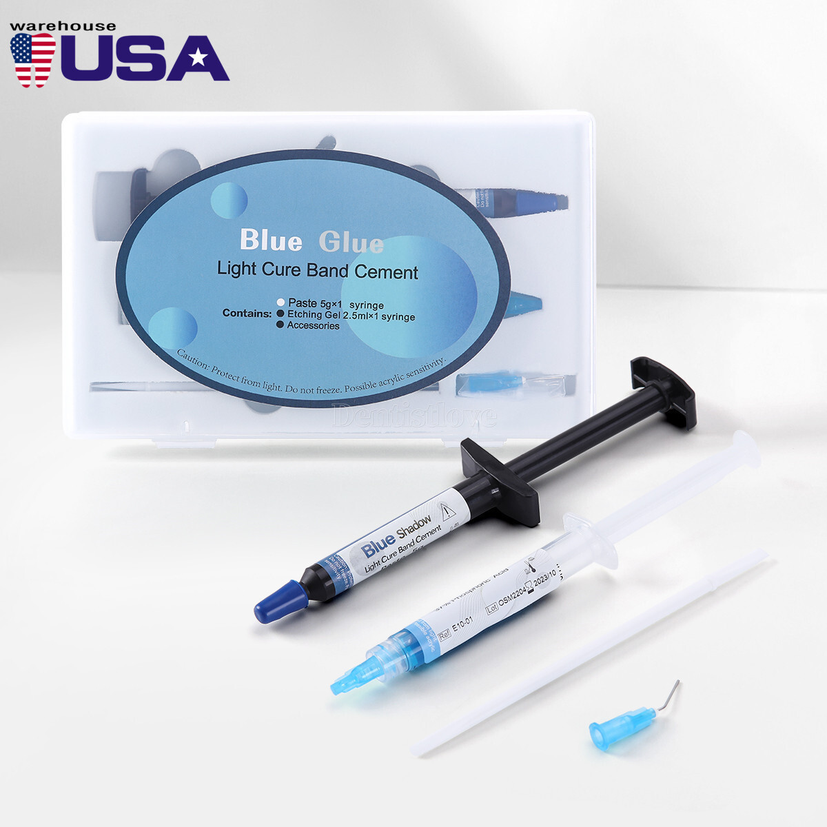 Dentex Dental Light Cure Orthodontic Adhesive Composite Resin Kit Blue Glue