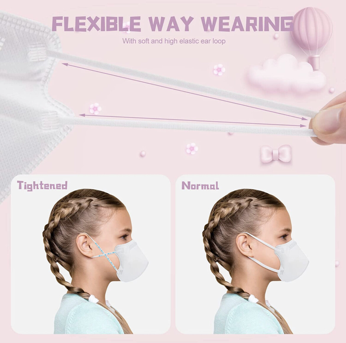 20/60 Pcs White KN95 Protective 5 Layer Face Mask BFE 95% Disposable Kids Masks