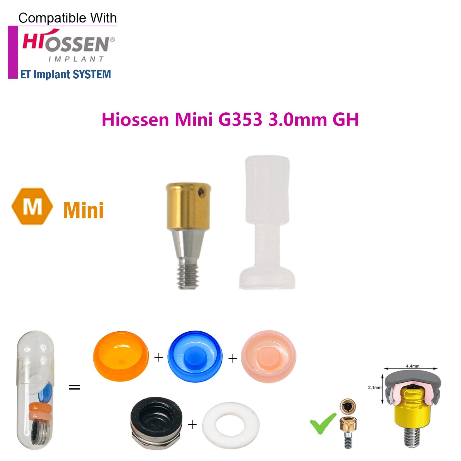 US Osstem HIOSSEN ET Mini Locator Overdenture Abutment Locator Male Caps Tool