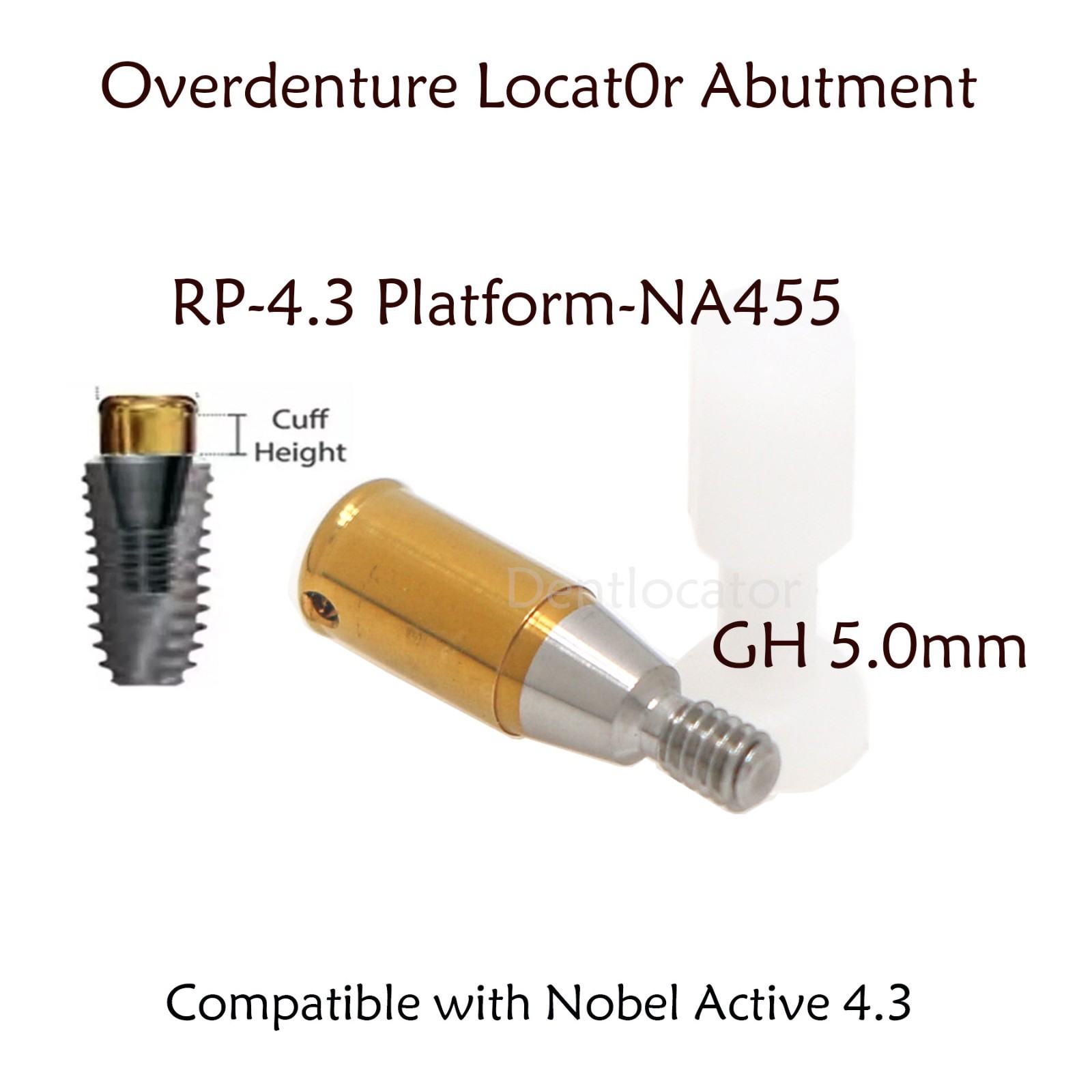 Locator Abutment for Nobel Active Biocare Conical Connection NP/RP 1-5mm Height