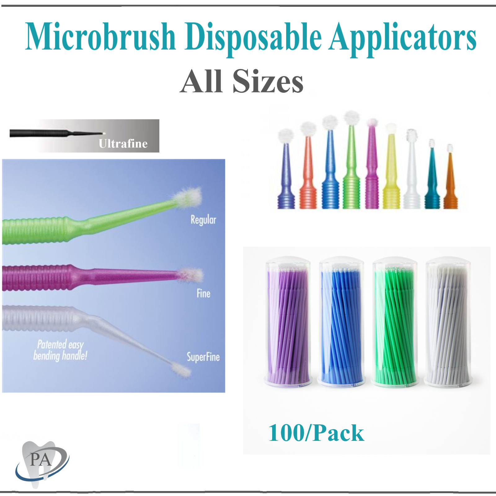 400pcs micro applicator tips micro brush Regular/Fine/Ultra /Super dental Beauty