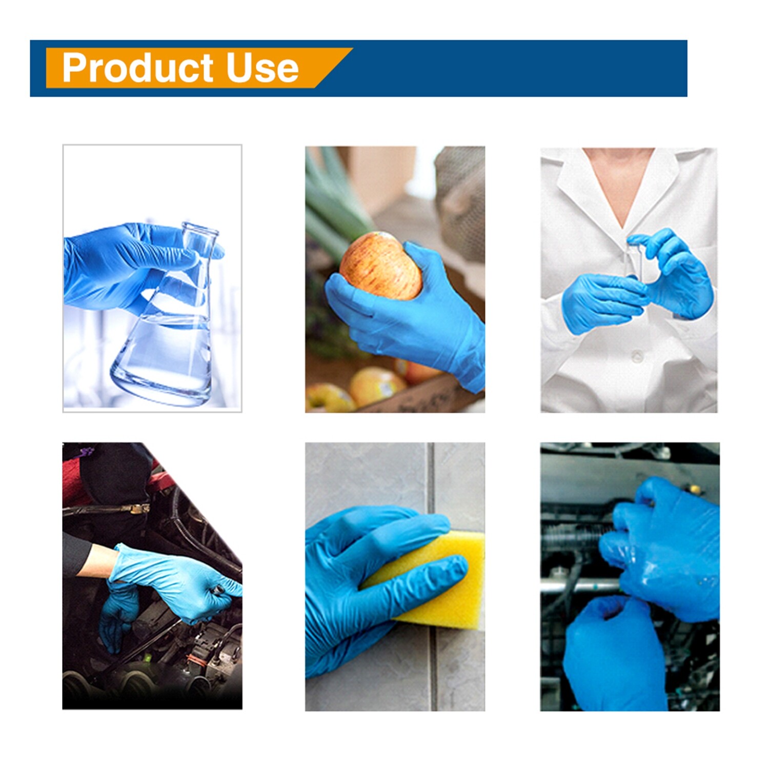 3000pcs Nitrile Exam Gloves Durable Thicken 4mil Non-Latex Powder Free S/M/L/XL