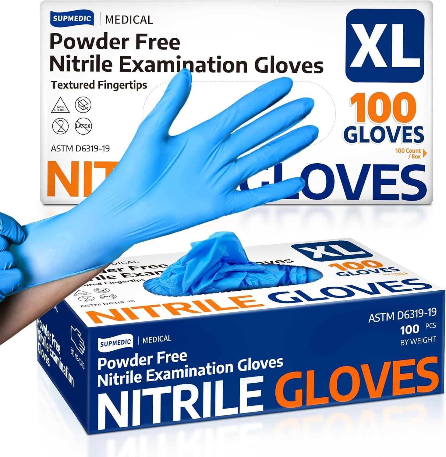 100 Count Blue Nitrile Gloves – Safe, Durable & Allergy-Free for Everyday Use
