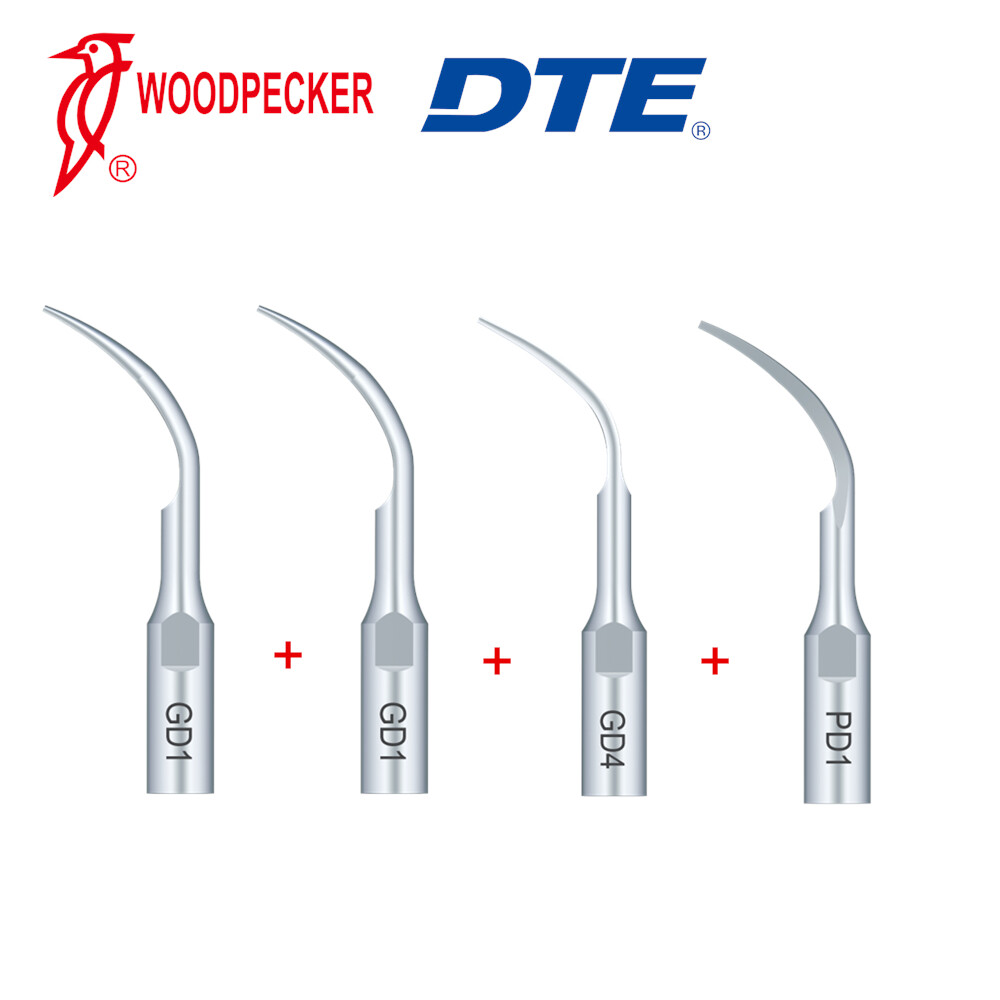 5/pk Woodpecker DTE Dental Ultrasonic Scaler Tips Kit GD1*2 GD2 GD4 PD1 Fit NSK