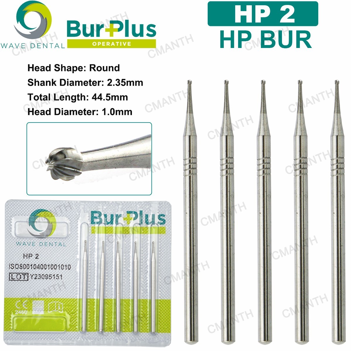WAVE Dental Carbide Burs HP Surgical Burs Round For Straight Handpiece HP 2 4 8