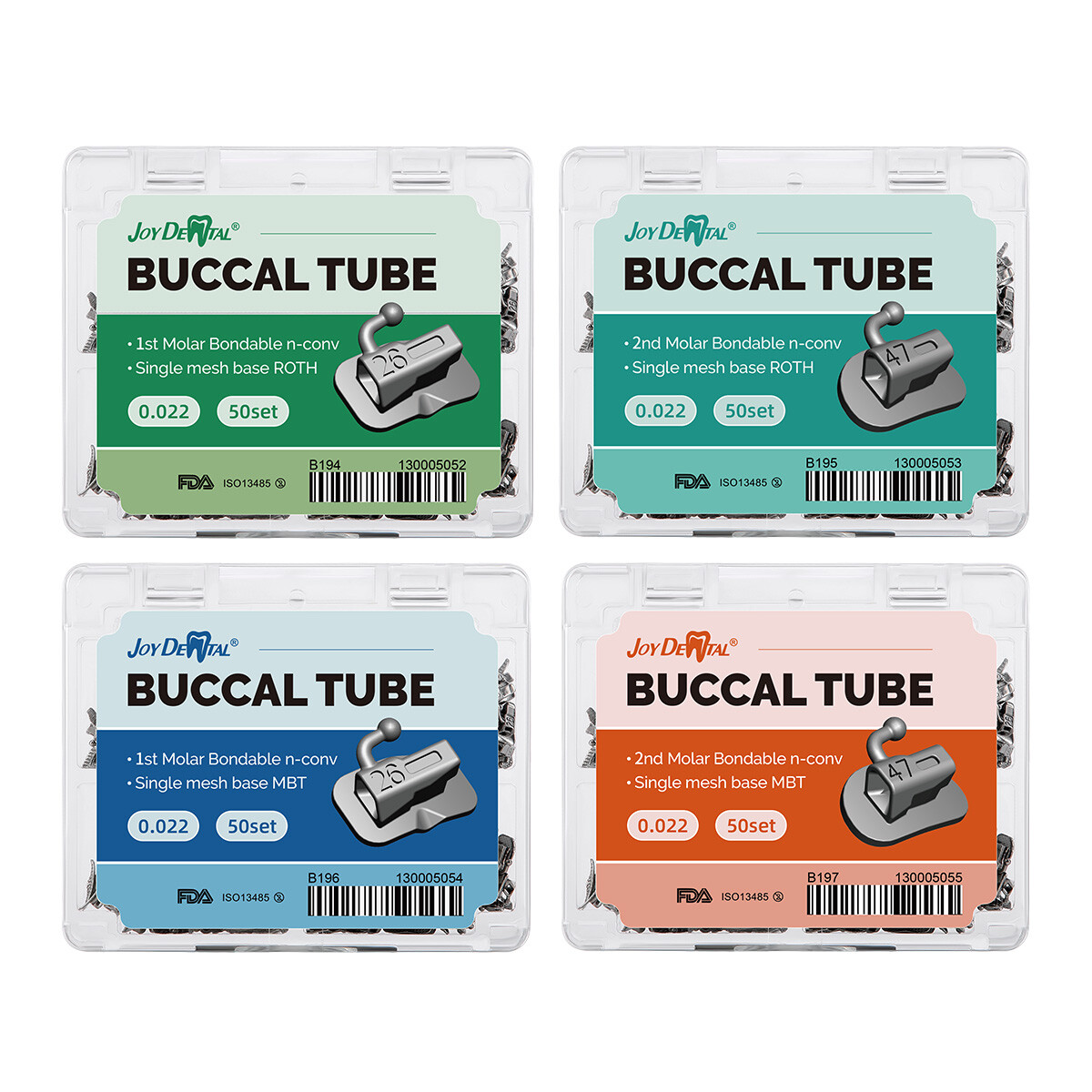 Dental Orthodontic Buccal Tubes 1st /2nd Molar Bondable Non-Conv Roth /MBT .022