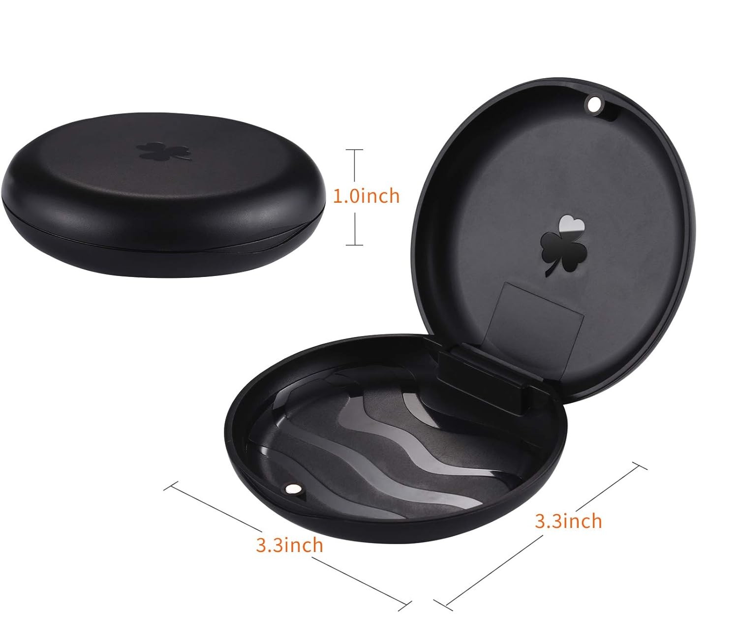 2 Pack Retainer Cases,Solid Orthodontic Retainer Case (Black) | Compatible with