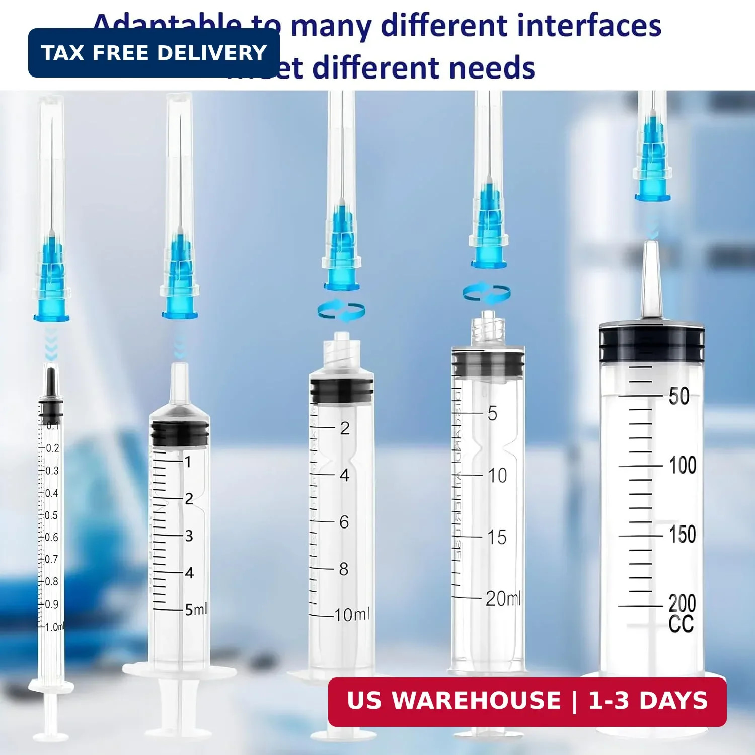 100 Pack 23 Ga 25mm 1IN Disposable Dispensing Needles for Scientific and Industr