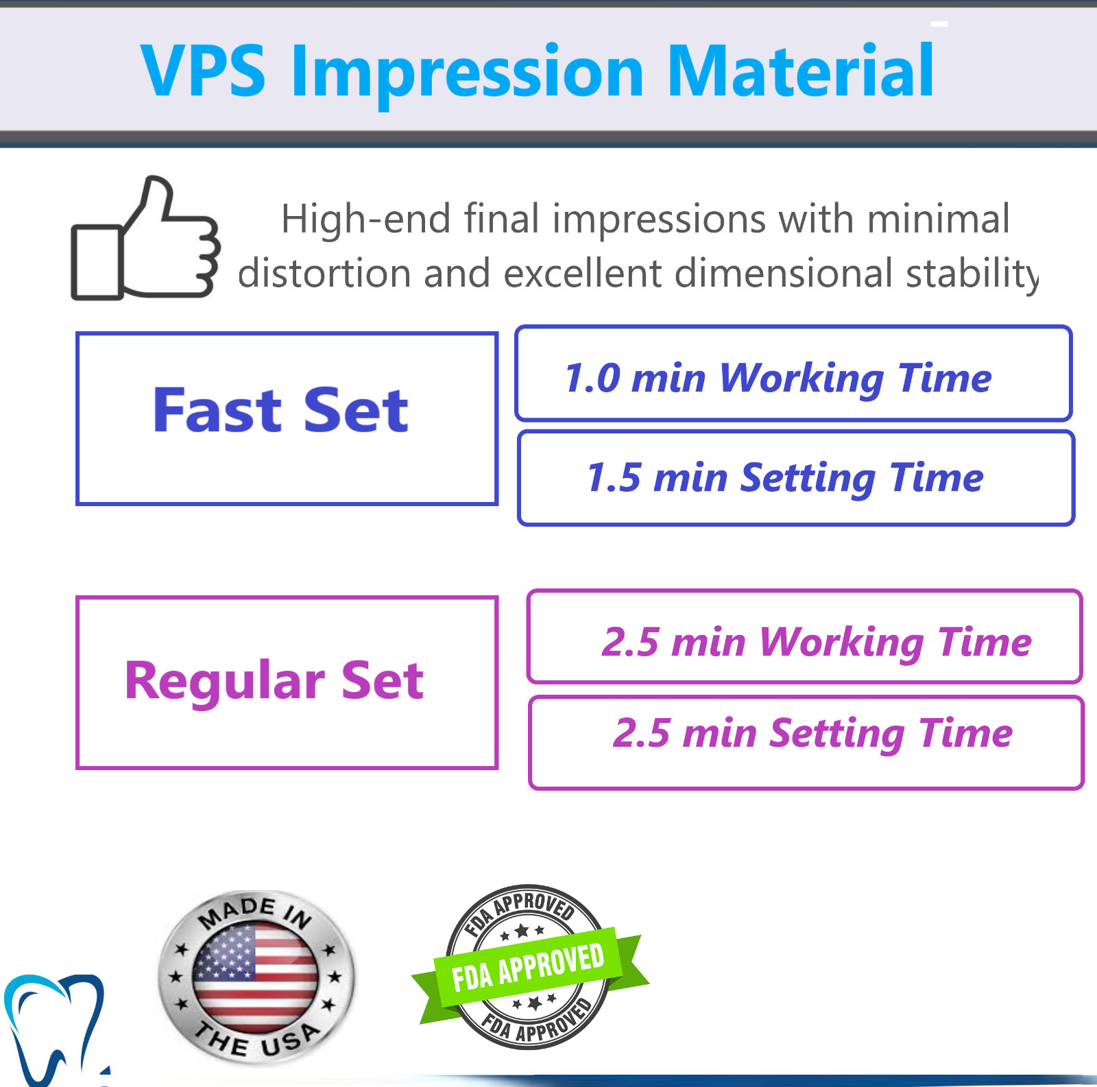 Dental MEDIUM BODY FAST SET VPS Impression Material PVS 50ML Cartridge, Ex 04/24