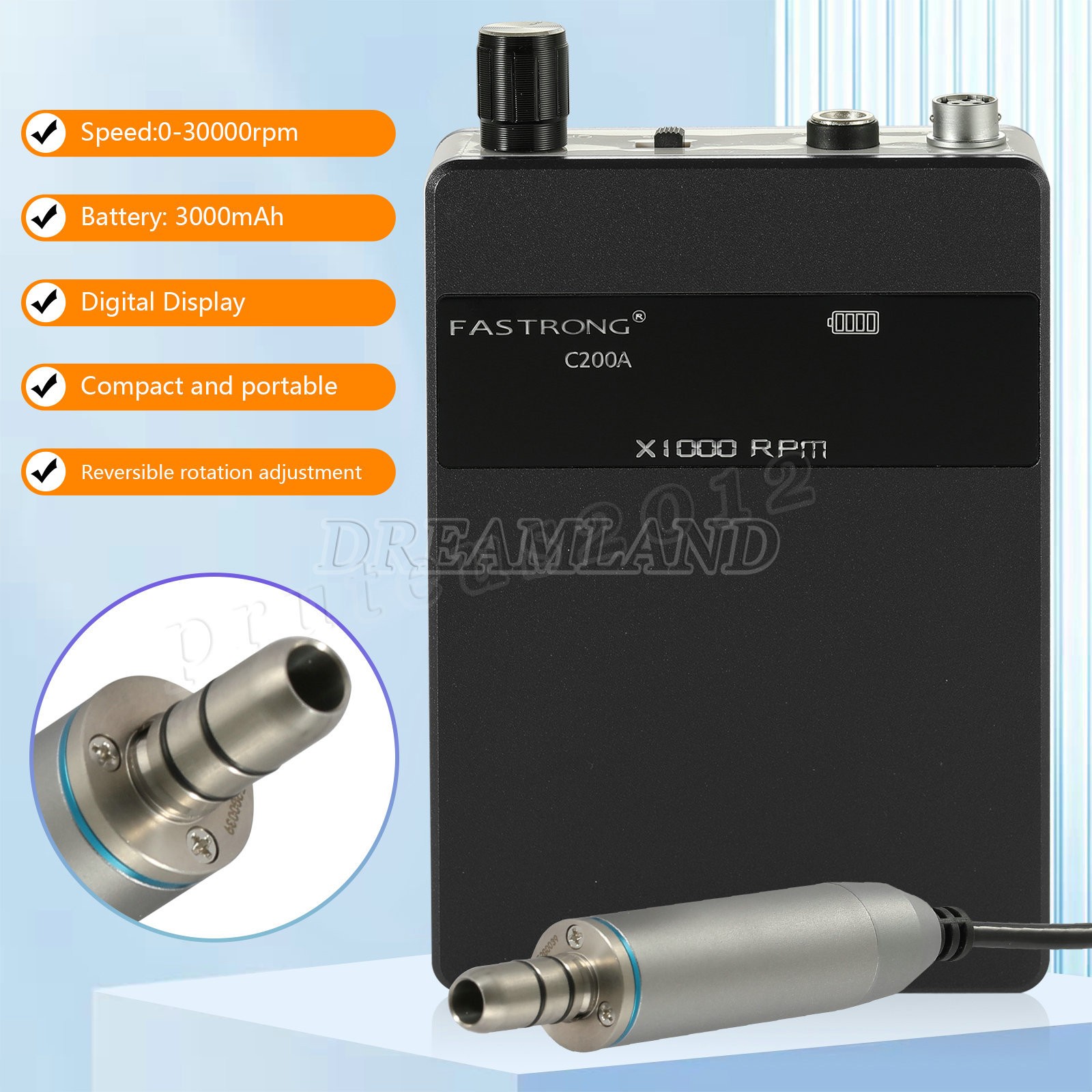 Portable Dental Lab Brushless Micromotor E-Type Grinding Polishing Machine