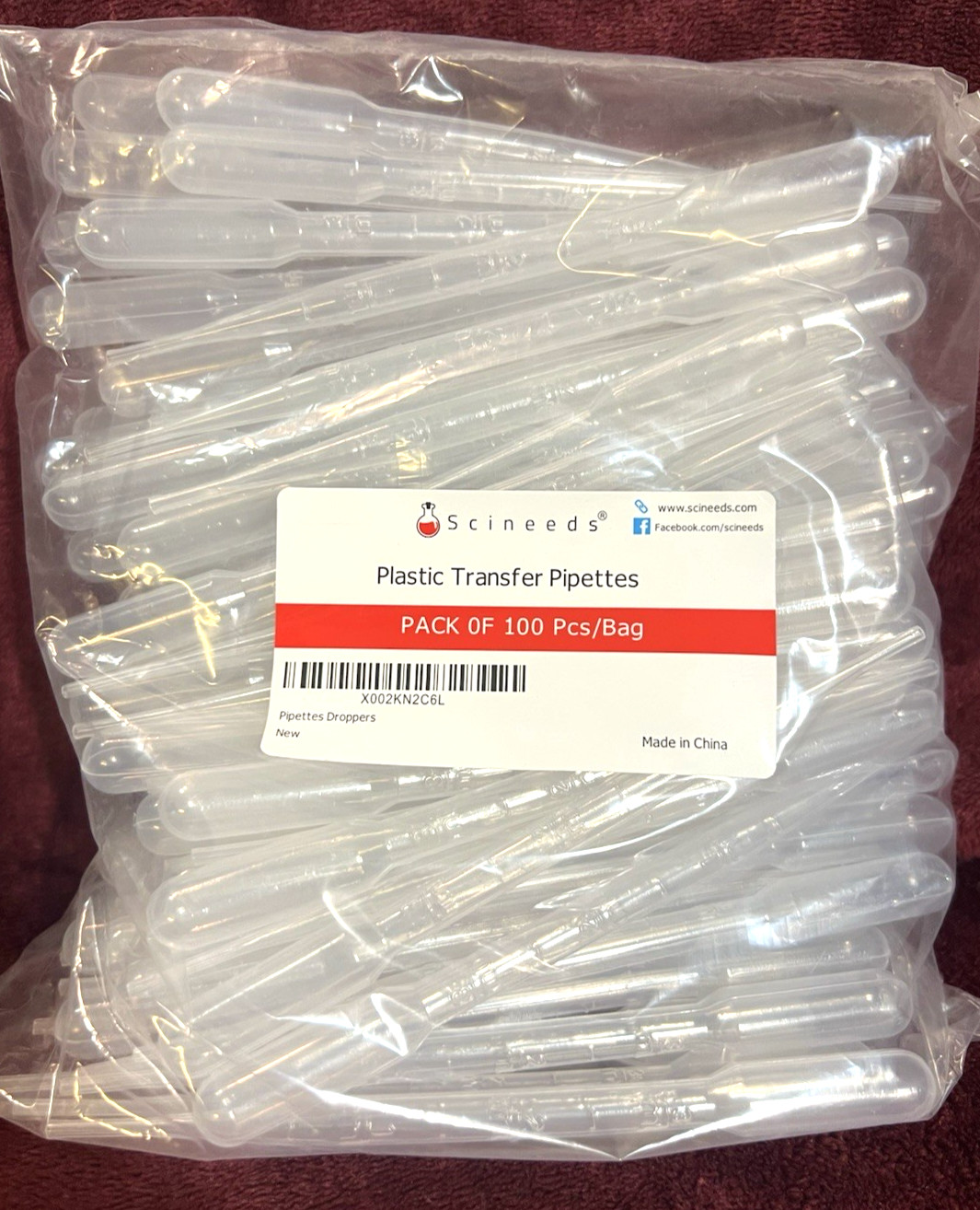 100 plastic transfer pipettes droppers graduated 3 ml 3ml Pasture (1758)