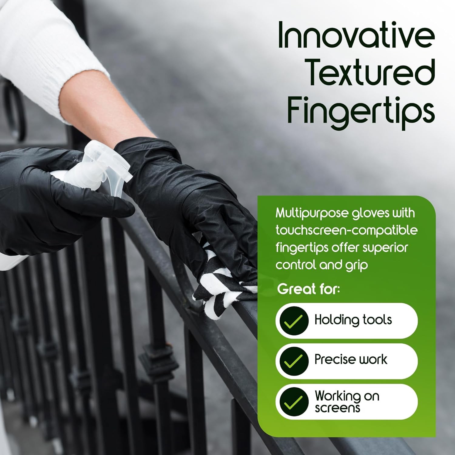 Inspire Black Nitrile Gloves HEAVY DUTY 6 Mil Nitrile Chemical Resistant Medical