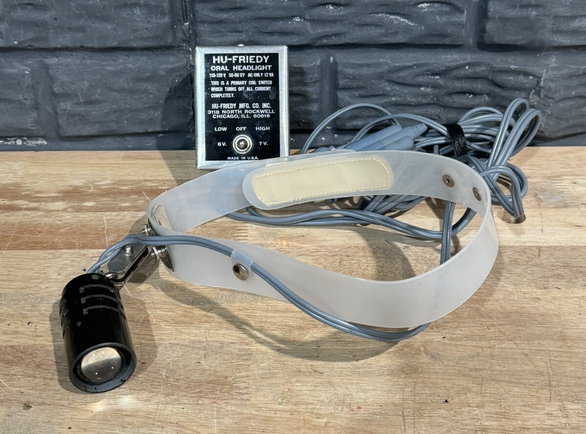 Hu-Friedy Oral Headlight Dentist Light 110-120v WORKING VTG Light