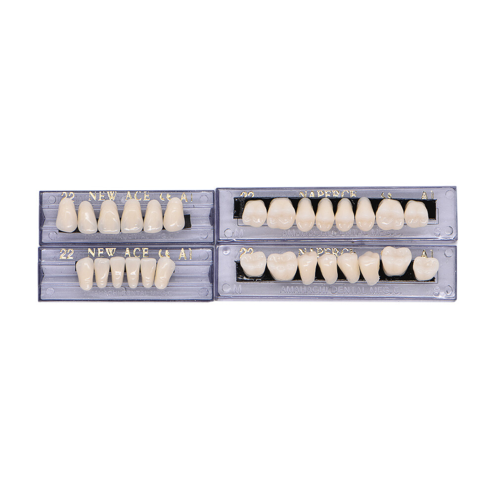 1-6 Box Dental Acrylic Resin Denture 22# A1 Full Set Teeth Upper Lower Shade HOT
