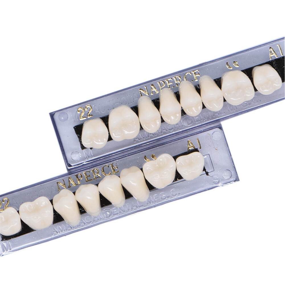 1-6 Box Dental Acrylic Resin Denture 22# A1 Full Set Teeth Upper Lower Shade HOT
