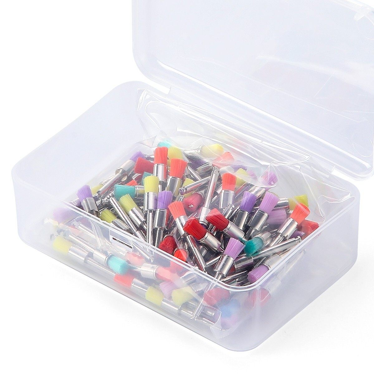 100pcs/Box Dental Polishing Prophy Brush Bowl Flat Type Polisher Colorful Nylon