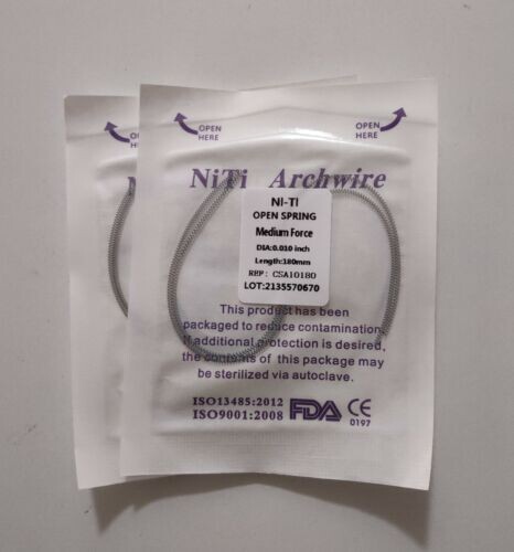 40 Packs Dental Orthodontic Coil Open Spring 010*180mm Niti Alloy Medium Force