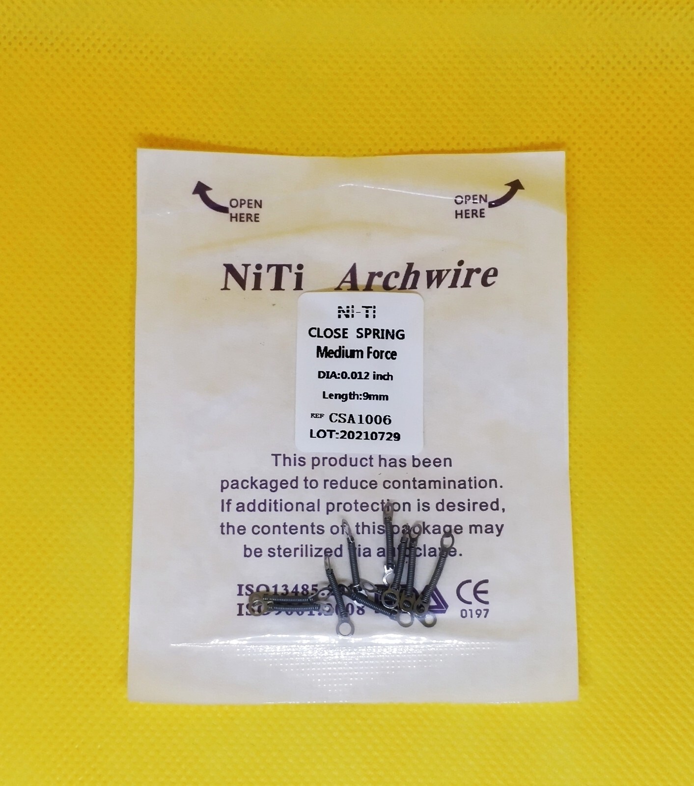 50Packs Dental Orthodontic Close Spring NiTi Alloy 0.010/012*6/9/12 mm Medium