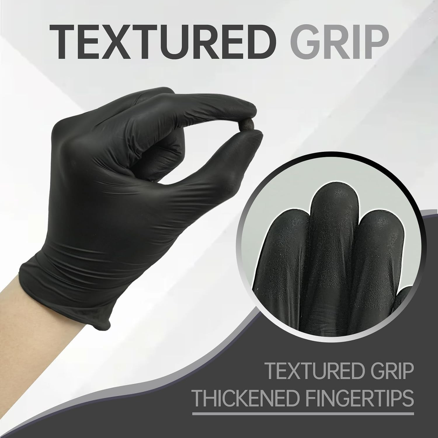 4Mil Black Nitrile Exam Disposable Gloves Latex&Powder-Free, 1000pcs of case
