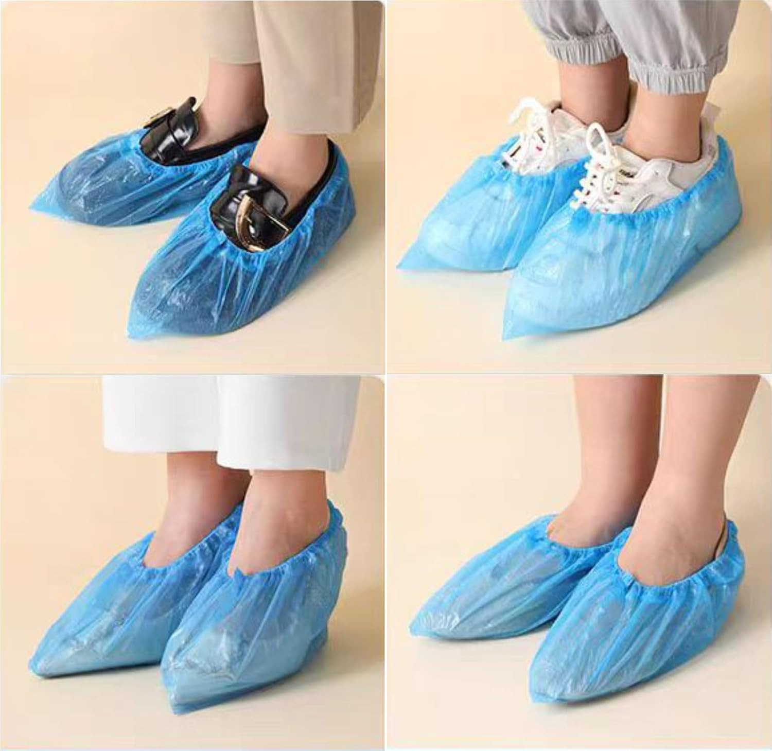 200 Pack Waterproof Non Slip Disposable Shoe Covers Indoor Outdoor Booties Blue