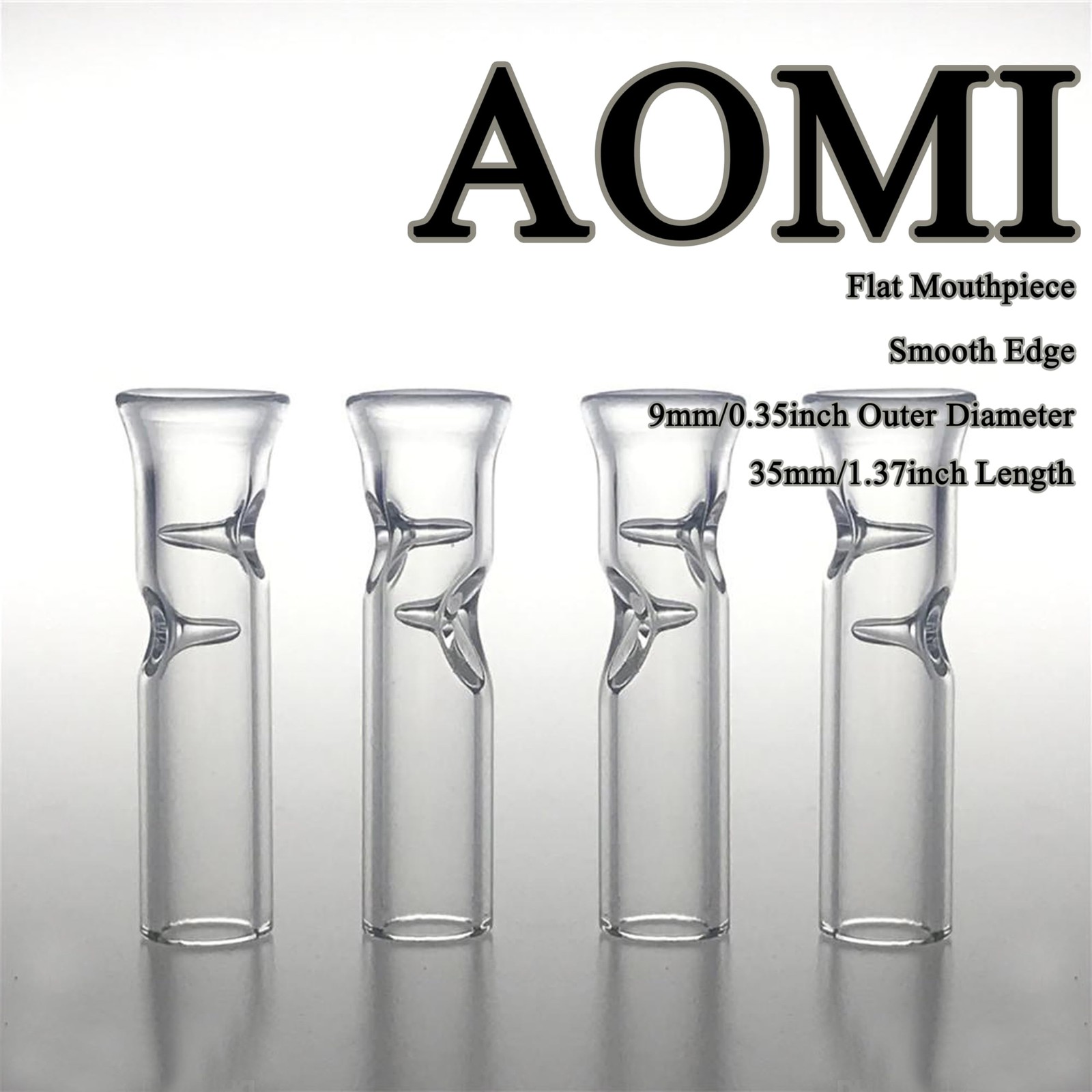 Reusable Glass Filter Tips Mouthpieces, Glass Tip Ø9mm Outer Diameter 35mm Lengt