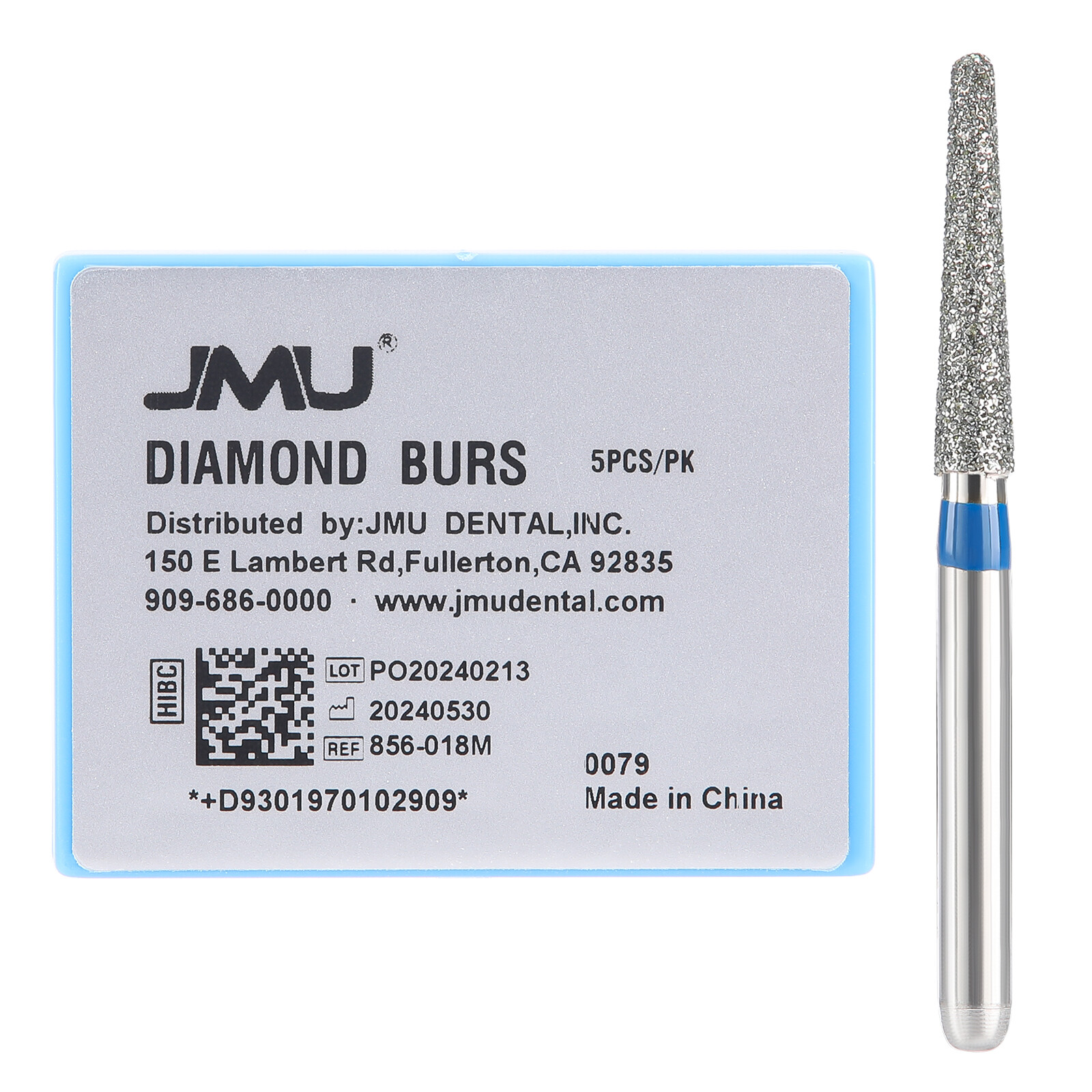 JMU Dental Diamond Burs FG For High Speed Handpiece Friction Grip Burs 5pcs/pk