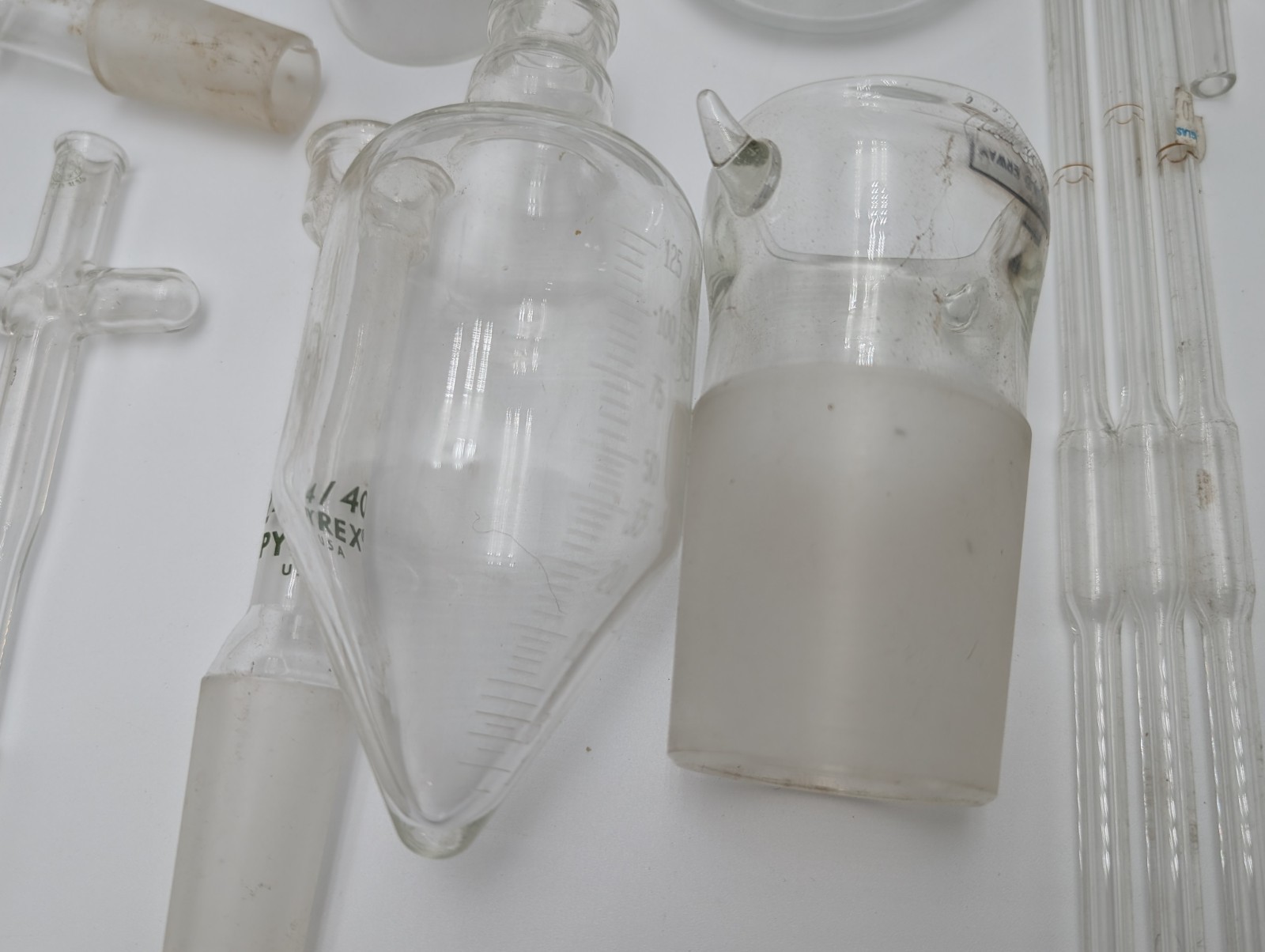 Lot of Pyrex Beakers Lab Ware Glass Lab Lot Random Connections 15 Pc