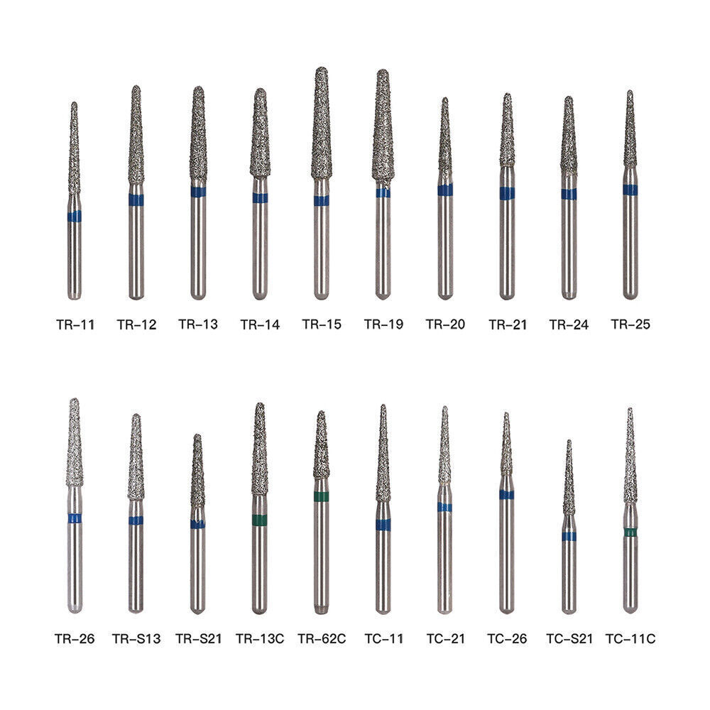 AZDENT Dental Diamond Burs For High Speed Handpiece Friction Grip 5Pcs/Box