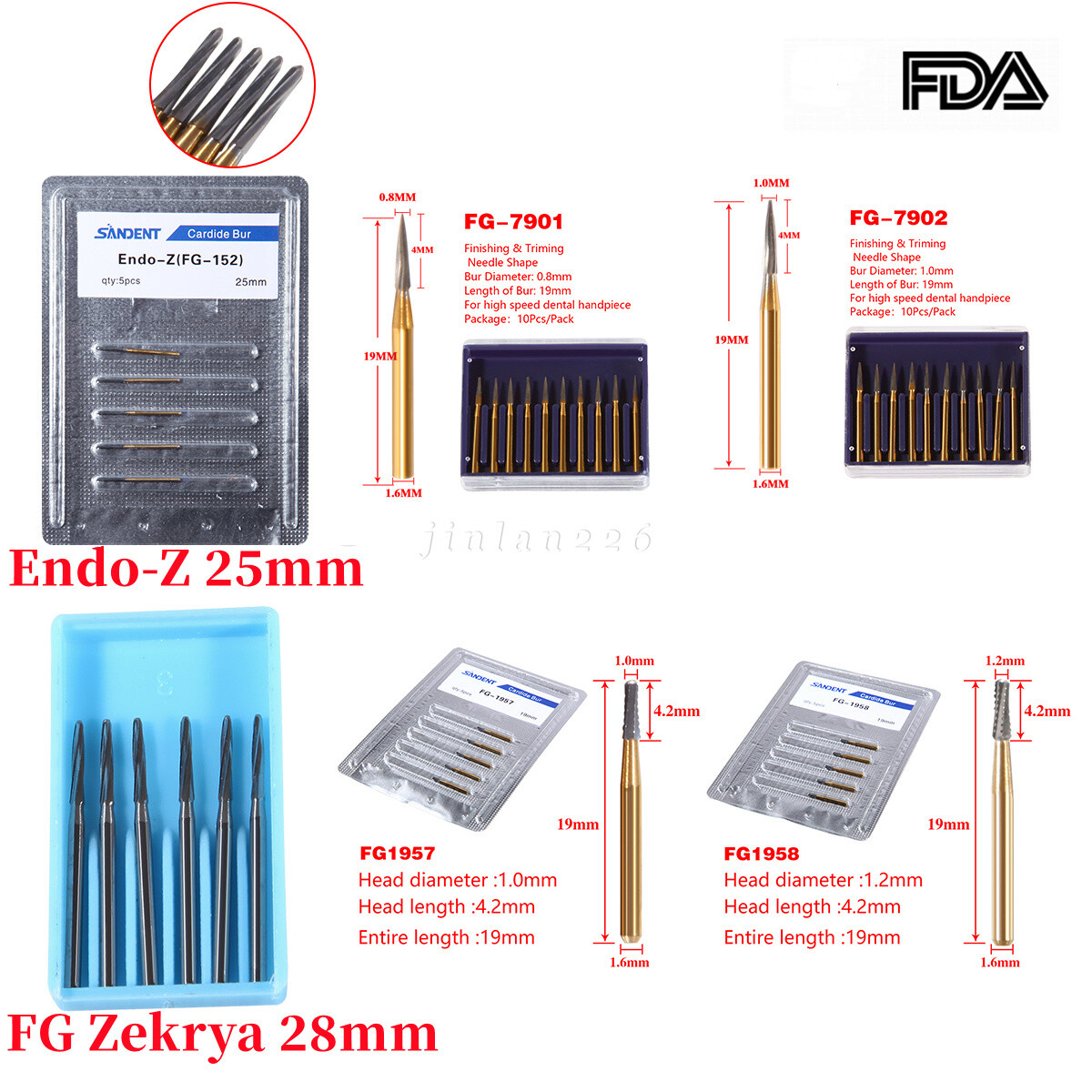 Dental FG Fresas de carburo de tungsteno Fit Alta Velocidad pieza de mano
