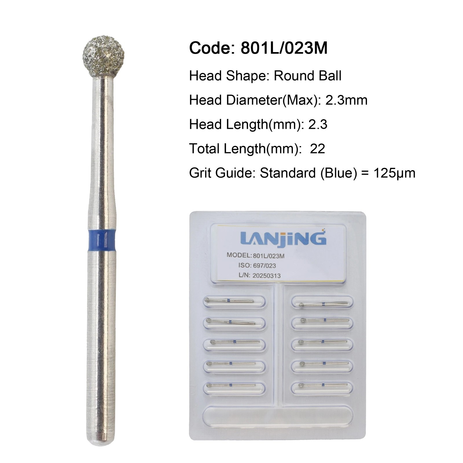 Dental Diamond Burs FG Surgical Long Round Taper High Speed Bur 850 856 Pear 330