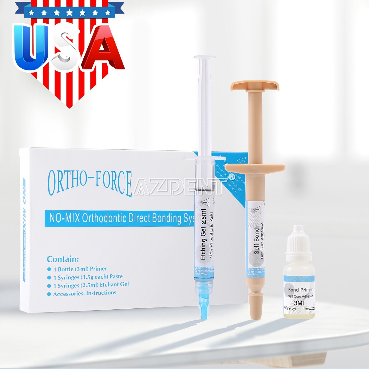 Dental Orthodontic Adhesive Resin Syringe Paste Kit for Brackets Bonding