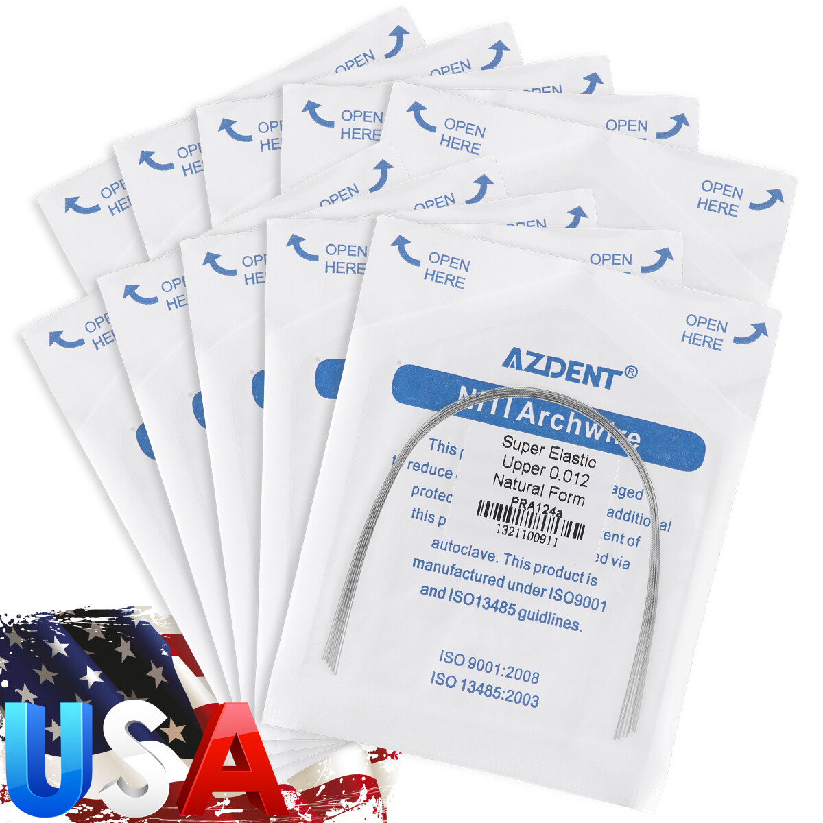 10PCS AZDENT Dental Orthodontic Super Elastic Niti Round Arch Wire Natural form