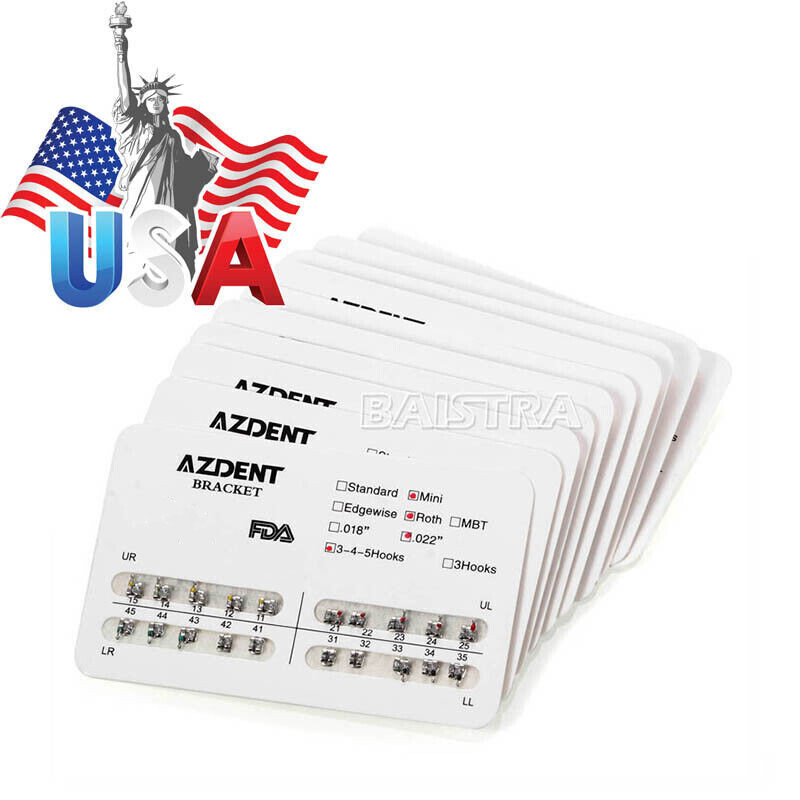 Dental Ortho Metal Brackets Braces Mini Roth.22 Hook 345 Mesh Base/Monoblock