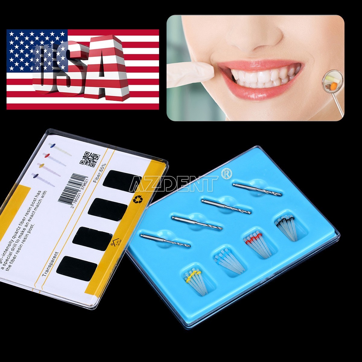 1Box Dental Endo Fiber Post Glass Quartz Teeth Restorative 1.0 1.2 1.4 1.6 1.8m