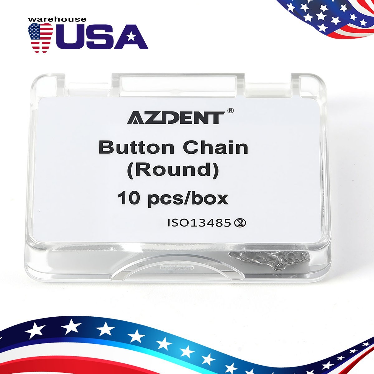 Dental Orthodontic Bondable Lingual Button Crimpable Hook Mesh Base Button Chain