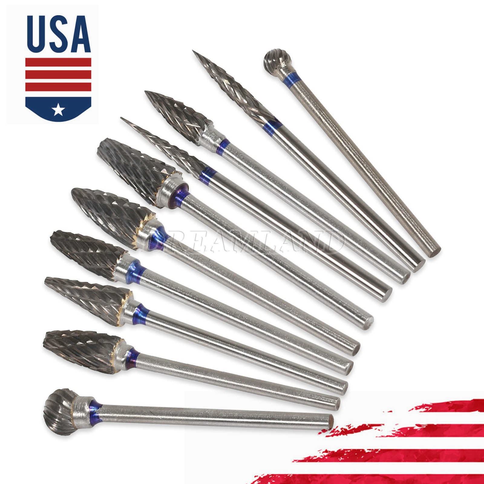 10 Pcs Tungsten Carbide HP Dental Acrylic Bur Drill Coarse Cutter 2.35mm Shank
