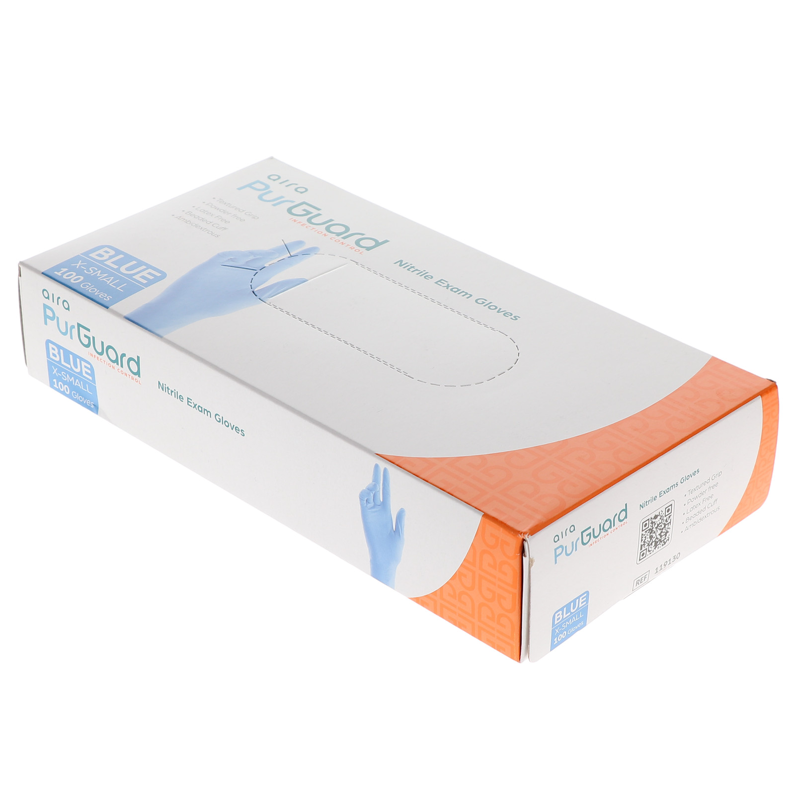 House Brand Dentistry 119130 Nitrile Exam Gloves PF Textured Blue 100/Pk X-Small