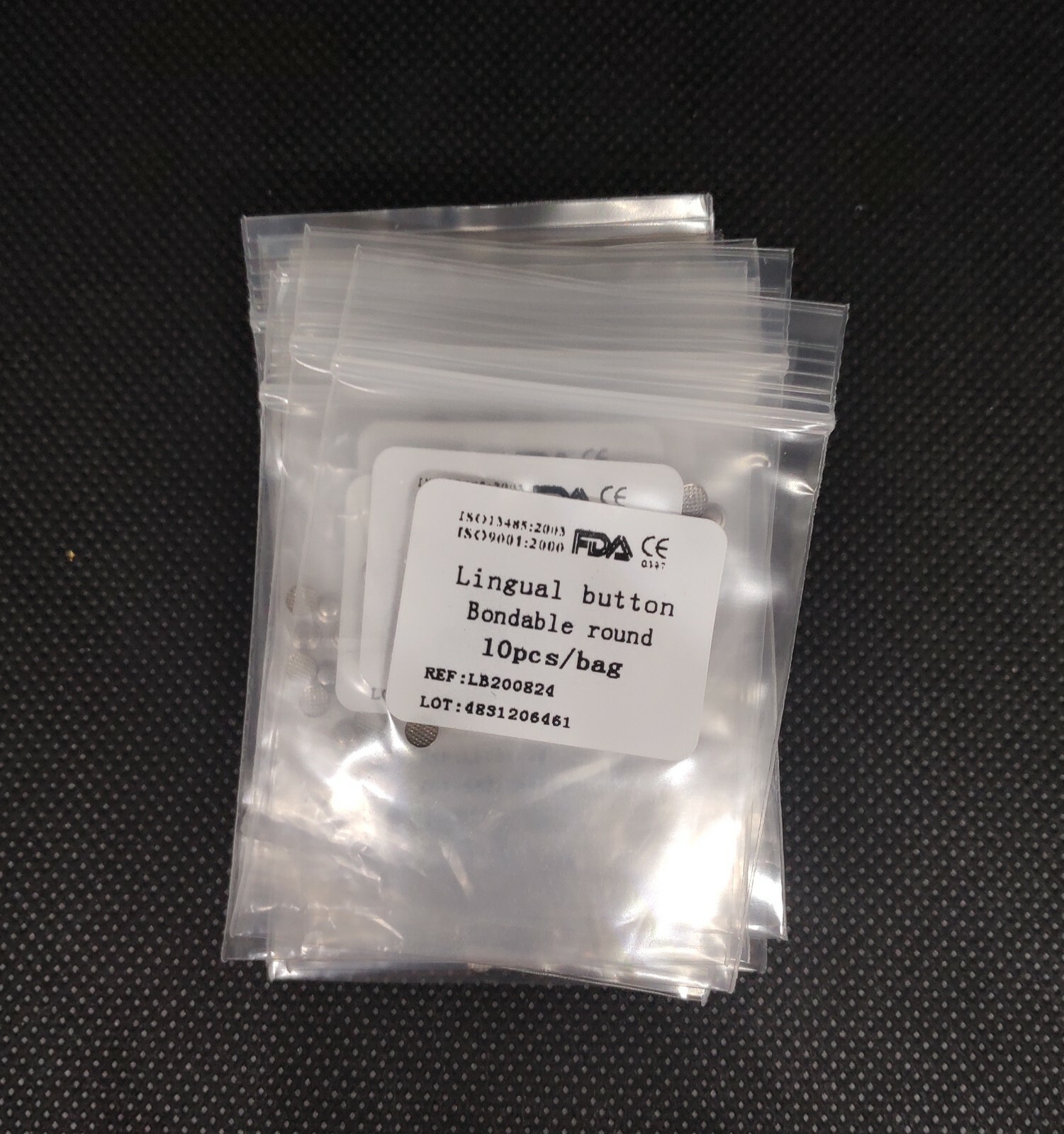 100 Pieces Dental Orthodontic Lingual Buttons Round Mesh Base Orthodontic
