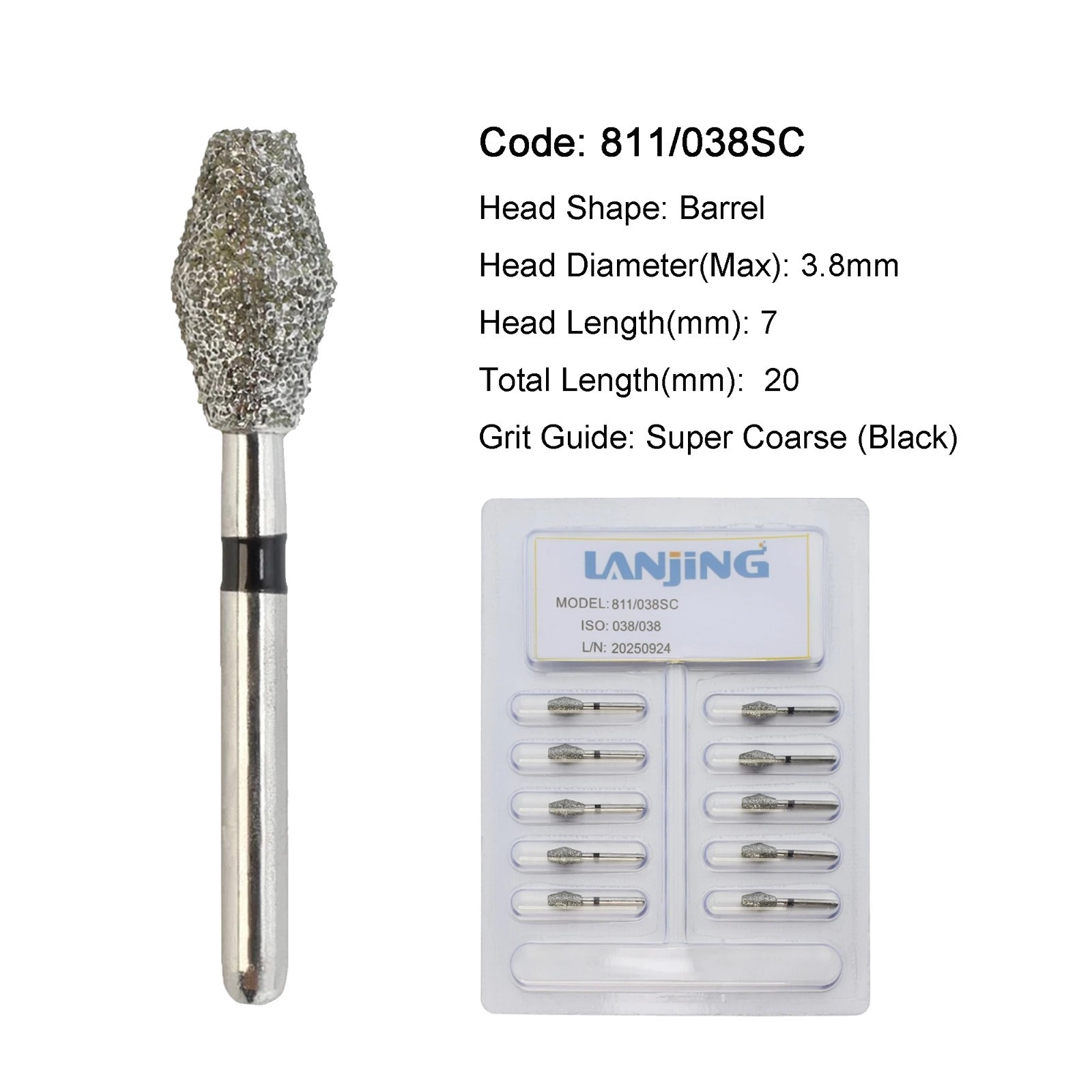 Dental Diamond Burs FG Surgical Long Round Taper High Speed Bur 850 856 Pear 330