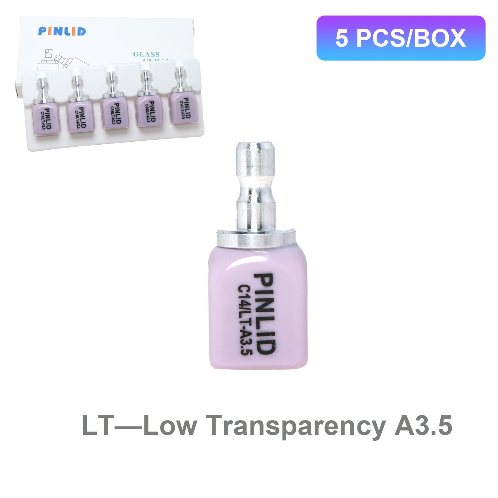 5Pcs/Box C14 LT Dental Block Lithium Disilicate CEREC Translucency Dentistry Lab