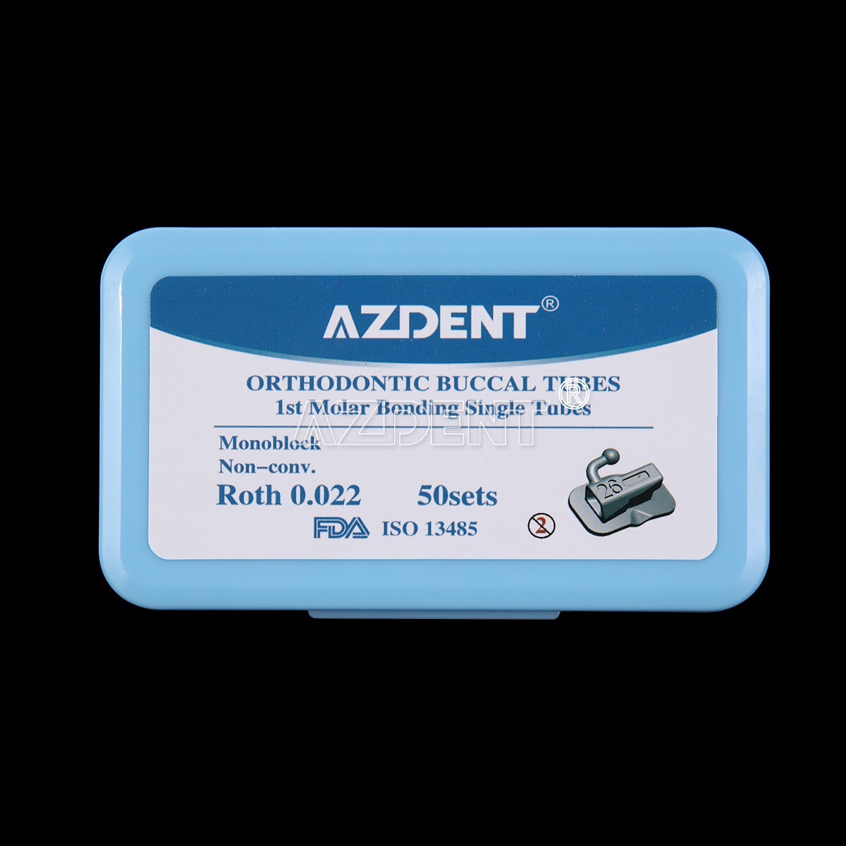 AZDENT Dental Orthodontic Bondable Buccal Tubes 1st Molar Roth/MBT 0.22 Non-conv