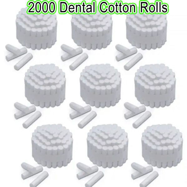 2000x Dental Cotton Rolls Premium Quality Size #2 Medium Nonsterile, 3/8″