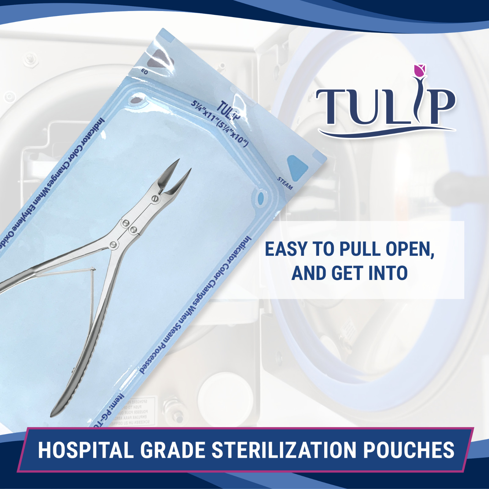 400 5.25″ x 10″ Self-Sealing Sterilization Pouches Nail Bags Autoclave TULIP