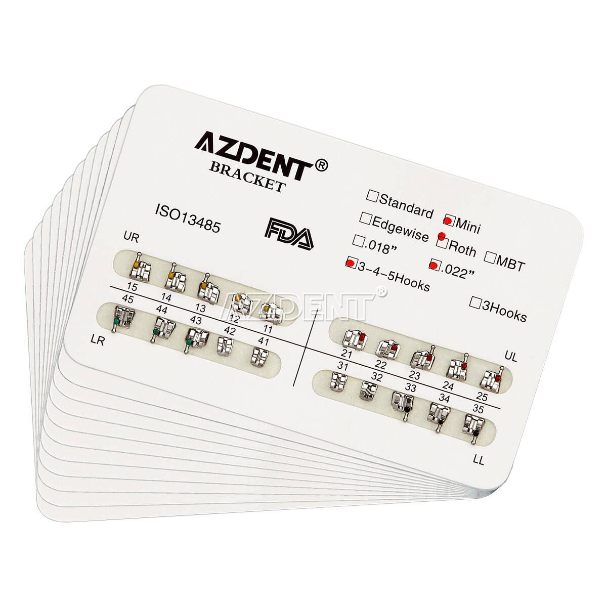 20X AZDENT Dental Orthodontic Brackets Brace Mini Standard Roth/MBT Slot.022 018