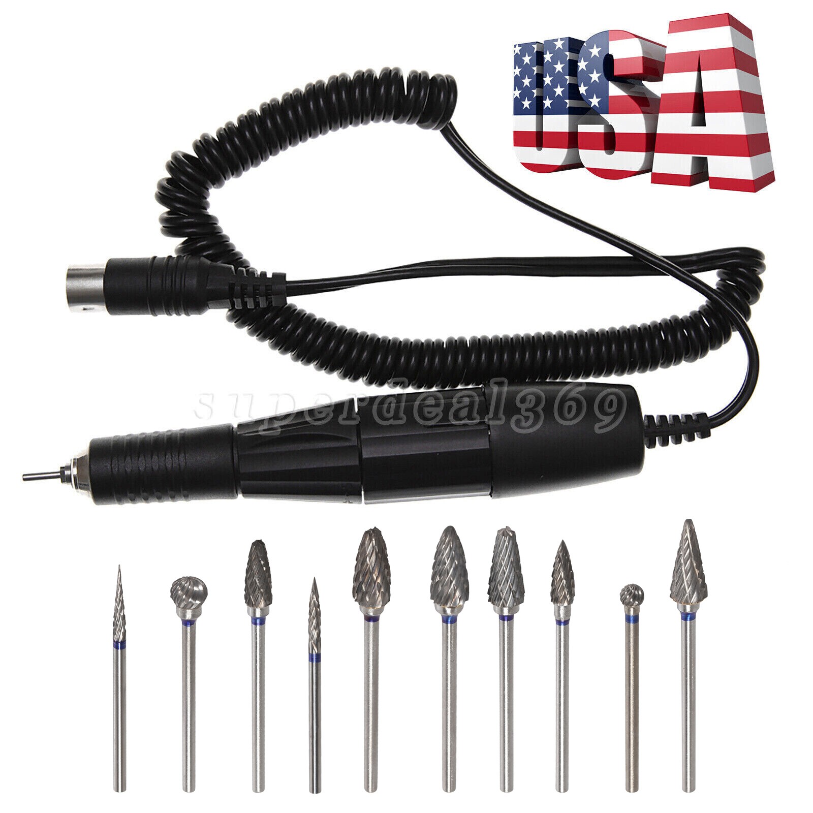 Dental Lab Marathon Electric Micromotor /Polishing Motor Handpiece /10*HP Burs
