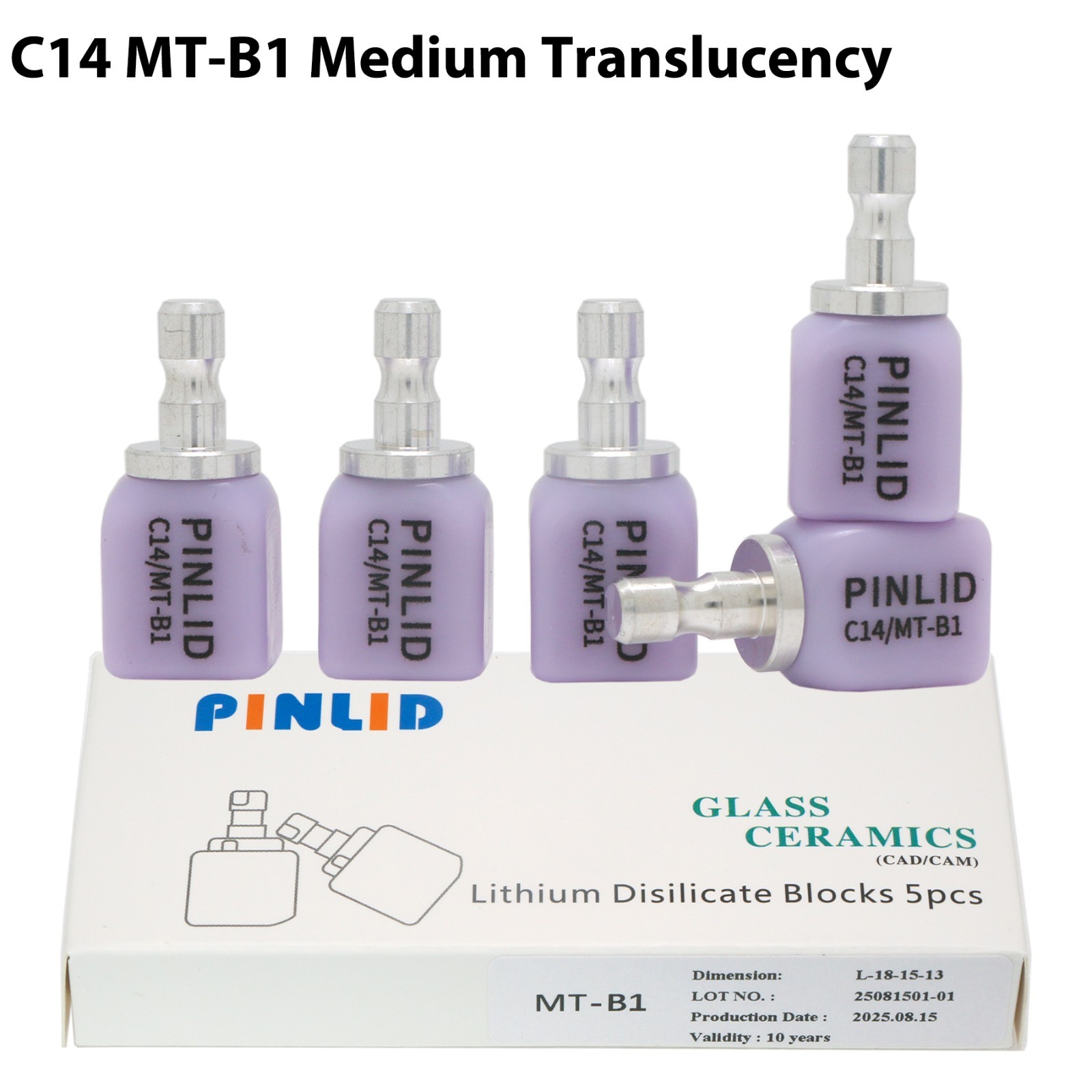Dental C14 MT Emax Glass Ceramic Blocks Lithium Disilicate CAD/CAM CEREC