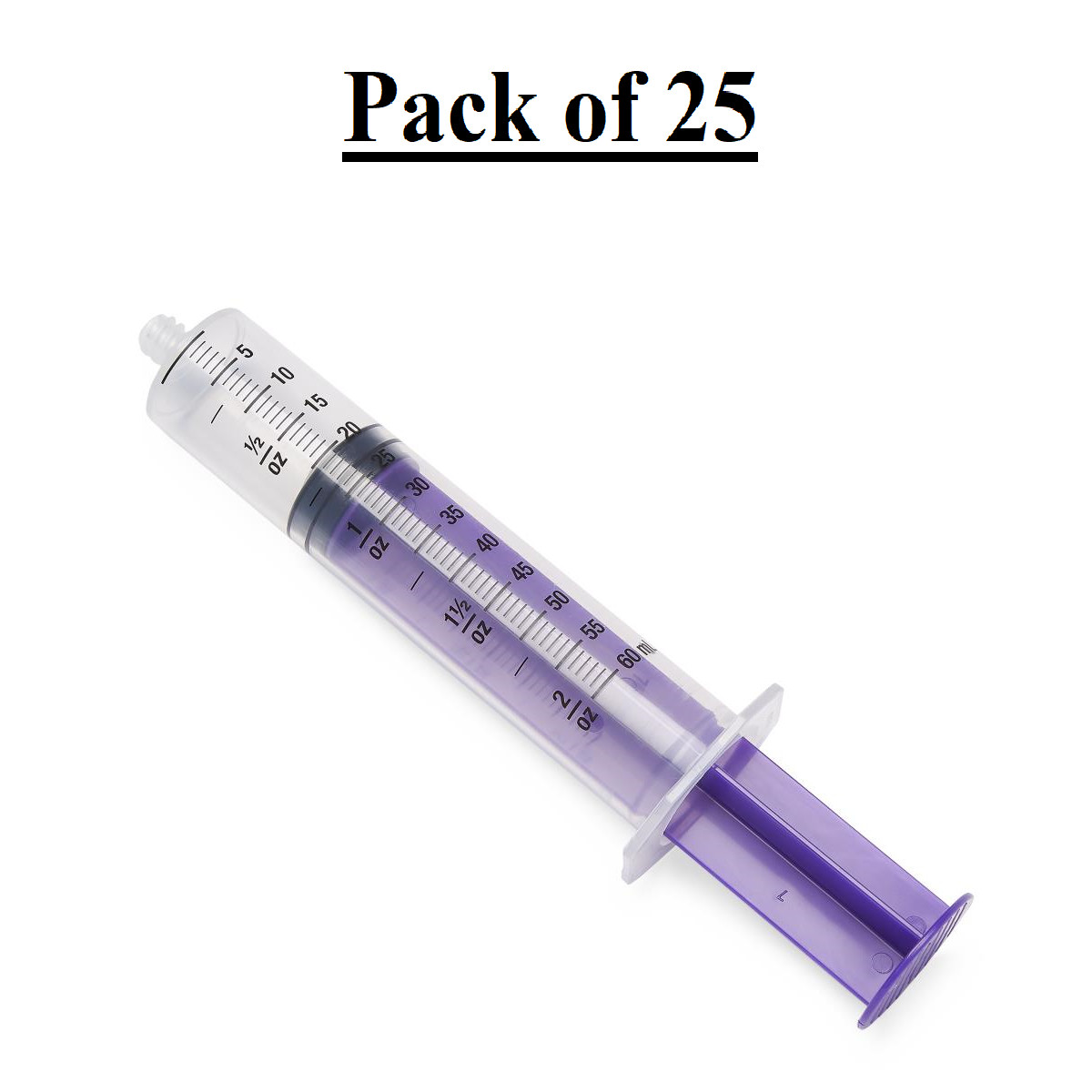 Medline ENFit Syringes, Nonsterile, Clear, 60 mL (Pack of 25) – EXP 08/31/2027