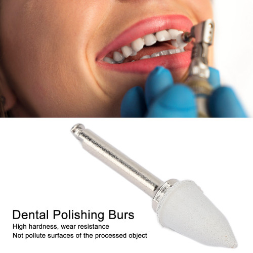 24pcs Polishing Stone Burs White Silicone Particles Dental Polishing Burs SLS