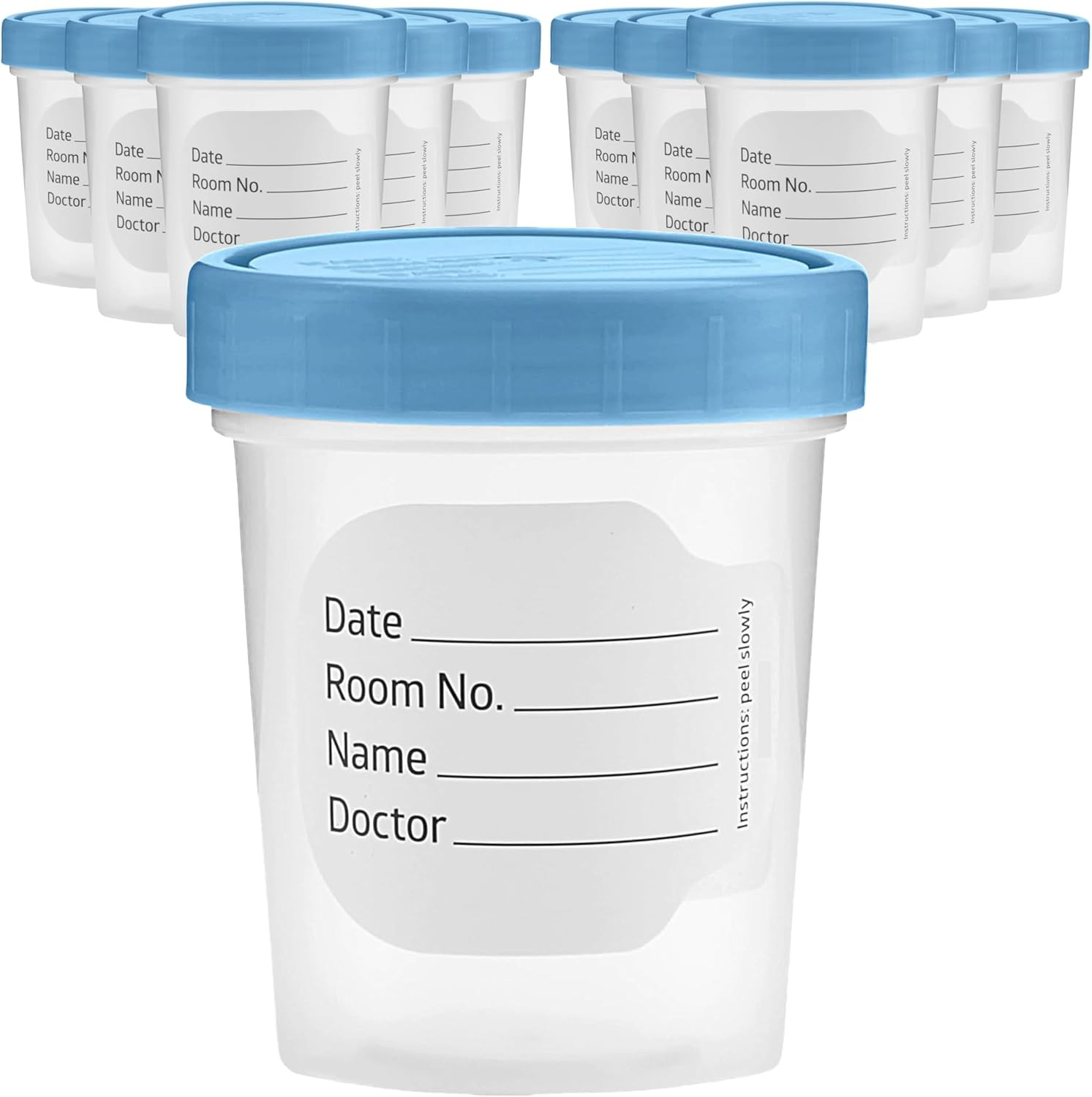 Vakly Specimen Cups with Screw-On Lids 4 Oz – Clear Non-Sterile Urine Sample