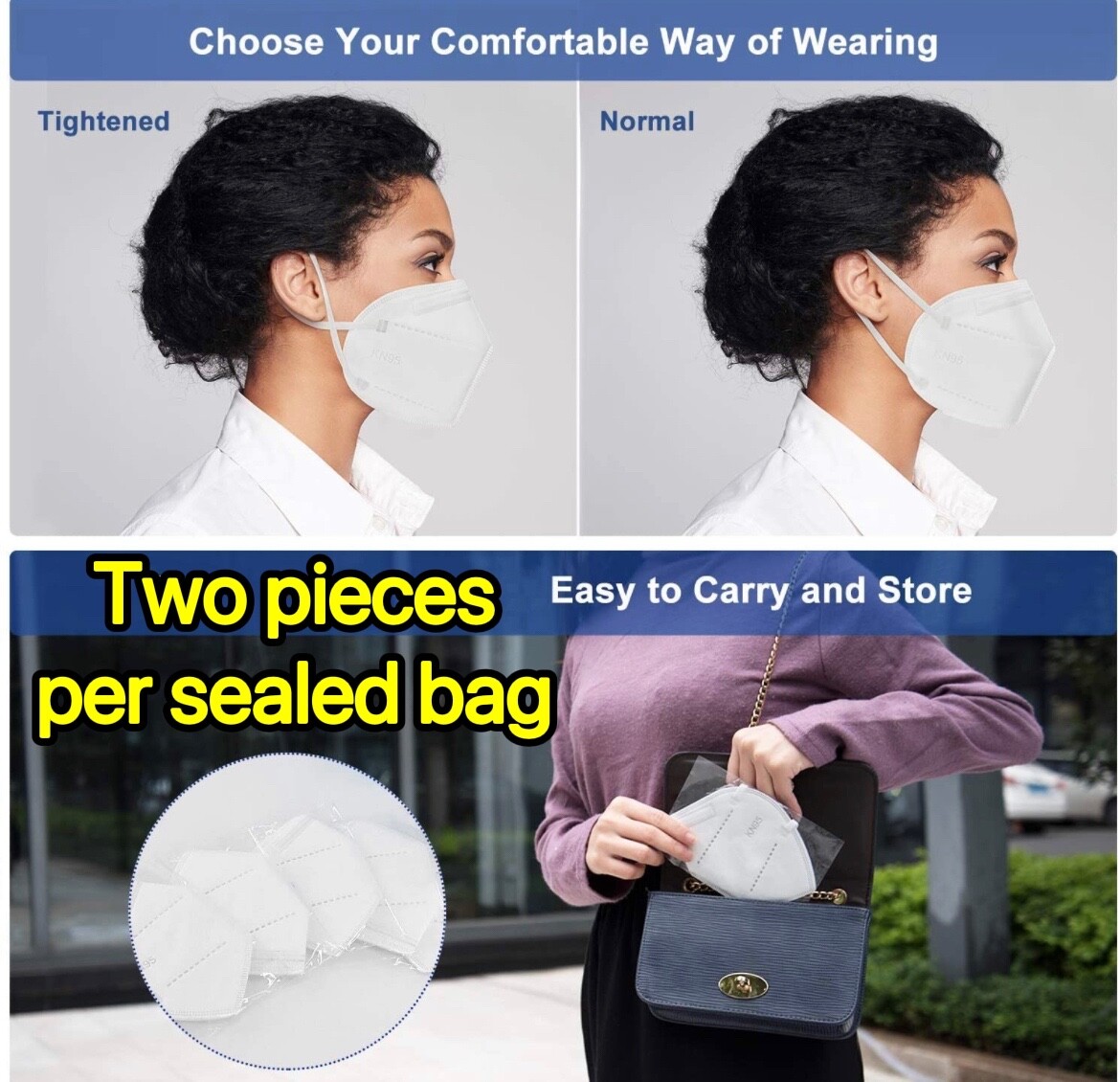 10/50 Pcs White KN95 Protective 5 Layer Face Mask BFE 95% BYD Disposable Masks